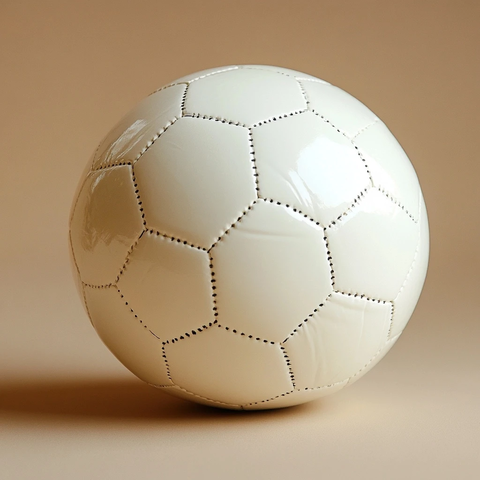 白色足球静置简约背景