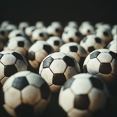 足球堆叠黑色背景