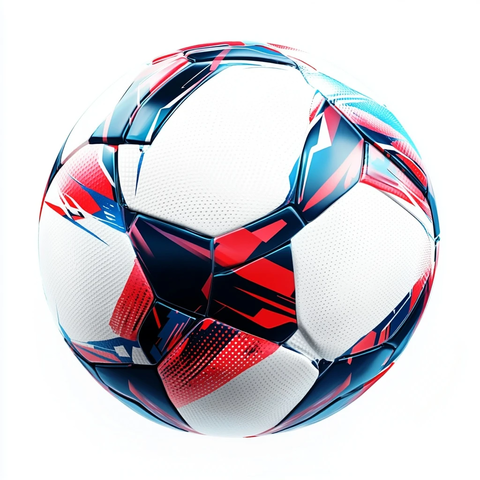 红蓝几何足球矢量设计