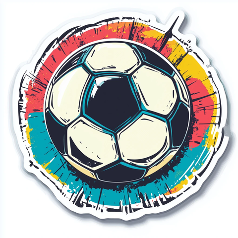 足球球队色彩贴纸设计