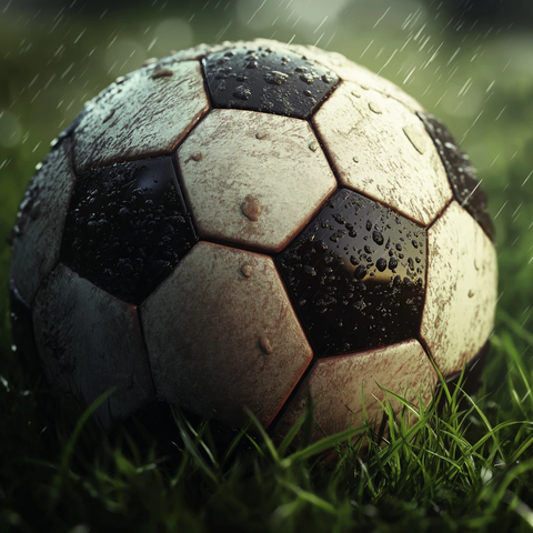 足球纹理特写草地动态模糊