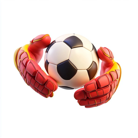 守门员双手持球矢量图