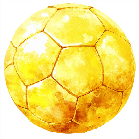 柠檬黄水彩足球