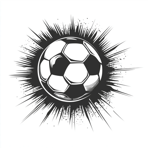 复古黑白足球徽章设计