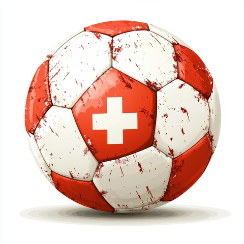 足球球瑞士旗矢量插画