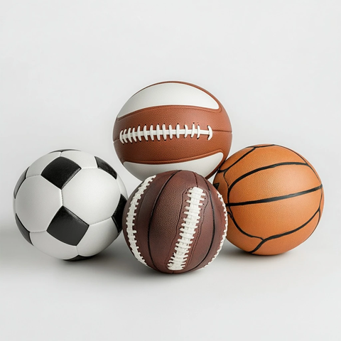 足球篮球排球橄榄球棒球堆叠
