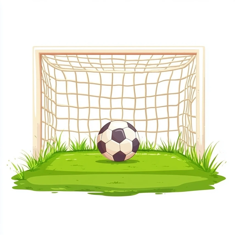 卡通足球门白色背景