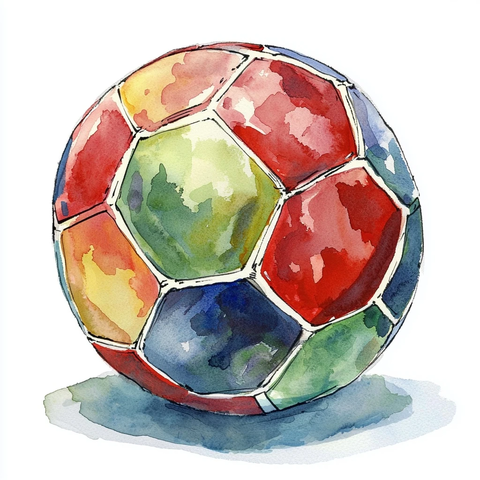 水彩球体单独白色背景