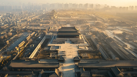 古建筑群鸟瞰全景