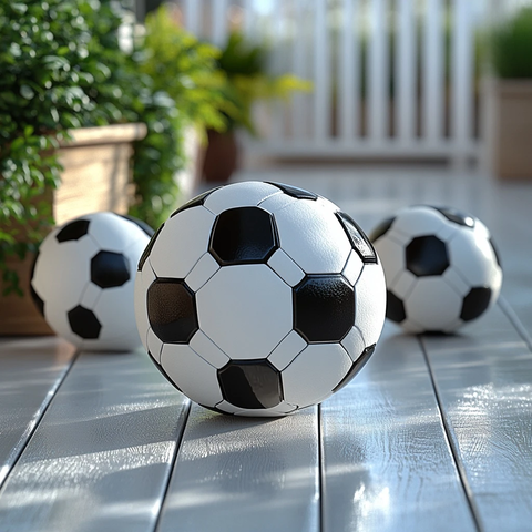 黑白足球与运动器材