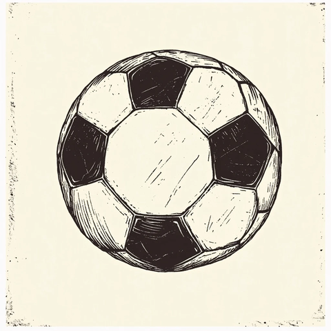 足球线稿简约插画