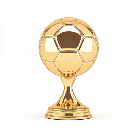 金色球形奖杯白色背景
