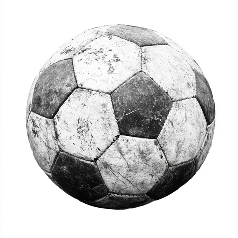 旧式黑白足球无背景图