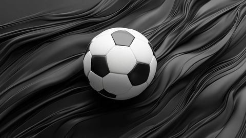 黑白足球旗帜简约设计