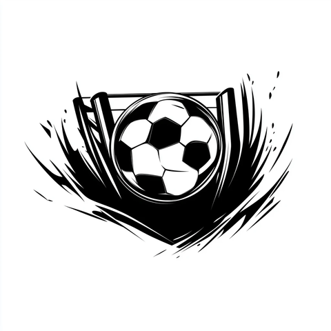 抽象足球球门标志设计