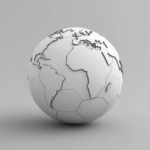 黑白足球地球仪模型