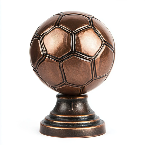 铜制足球置于小基座