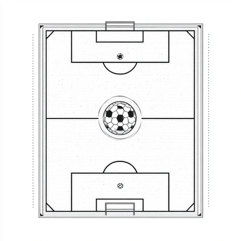 足球场单线艺术设计