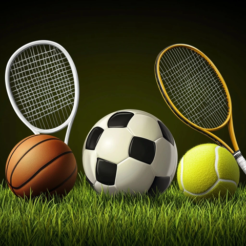 足球篮球网球组合图