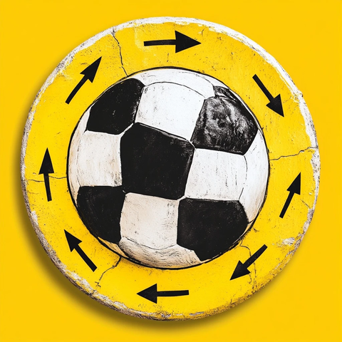 足球目标圆圈箭头环绕