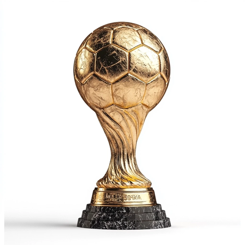 金色足球奖杯矢量插画