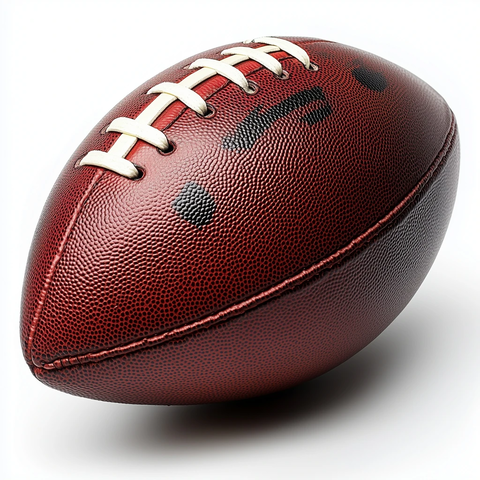 红色美式足球气球侧面图