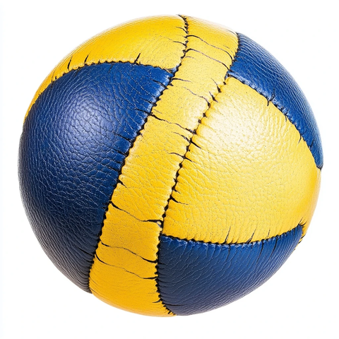 蓝色黄色排球白色背景