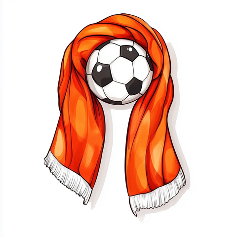 足球围巾卡通顶视图