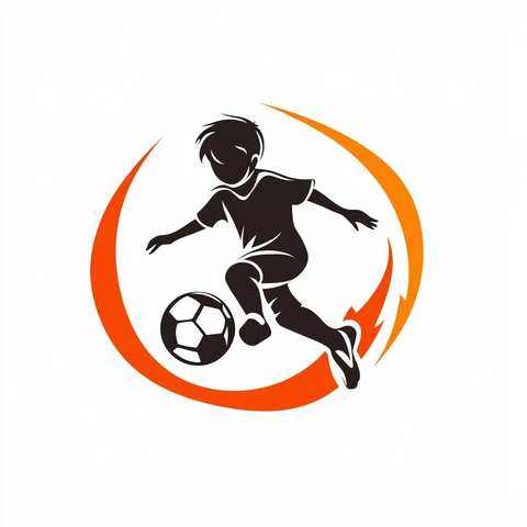 儿童足球球员击球瞬间