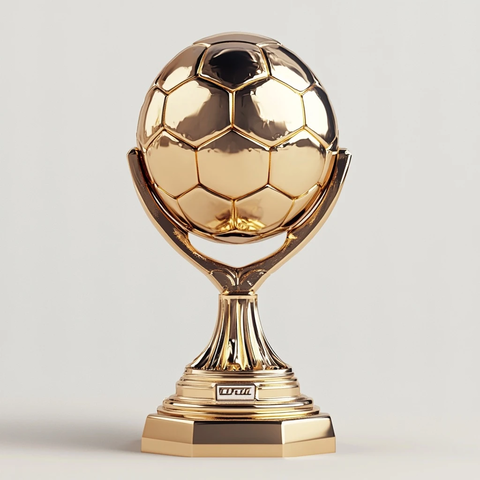 足球形状奖杯与铭牌设计