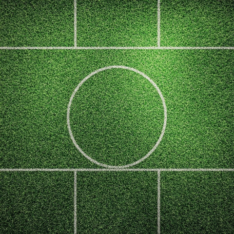 足球场绿色草坪数字标记