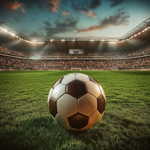 足球场上的独特足球与观众席