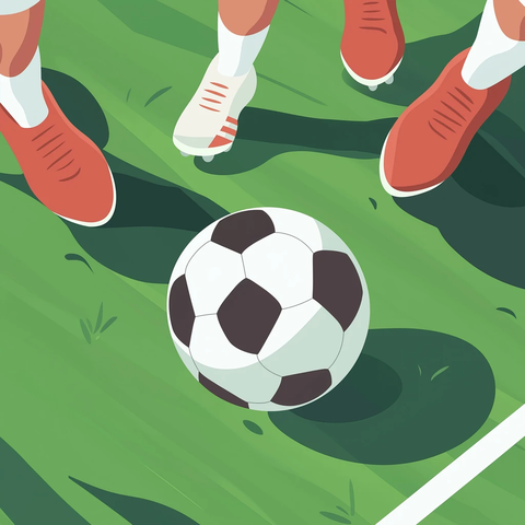 足球开球瞬间脚部特写