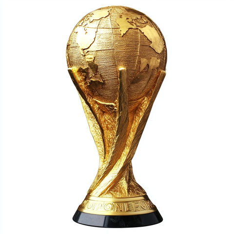 世界杯奖杯金色标志