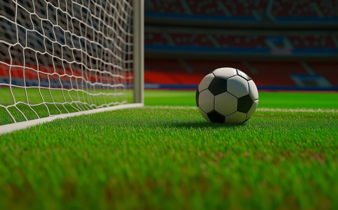 足球草地旁的目标球