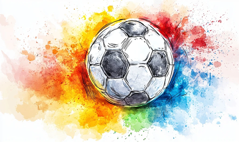 足球比赛水彩插画元素