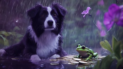 狗与青蛙雨中金币