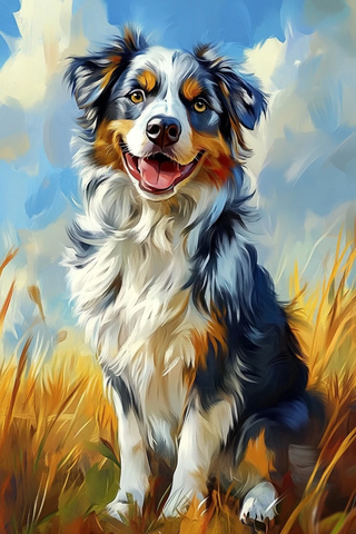 牧场上的澳洲牧羊犬