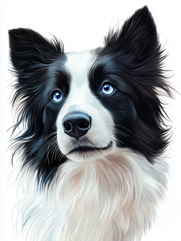 边境牧羊犬蓝色眼睛肖像