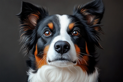 黑白边境牧羊犬特写