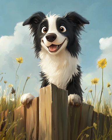 牧场边疆牧羊犬卡通角色