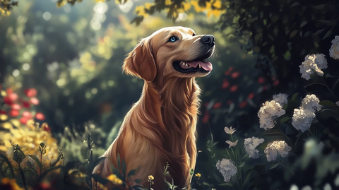 金色花园成年蓝眼猎犬