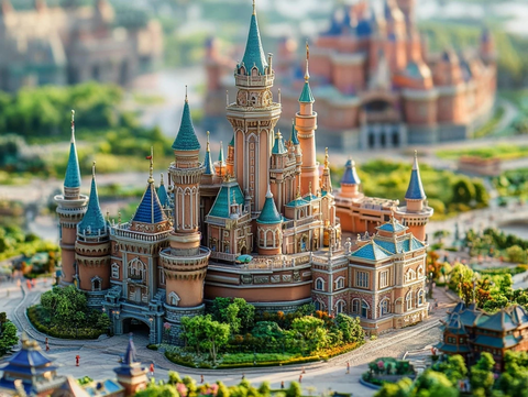 童话风格城堡模型全景展示