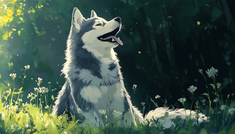 柴犬漫画坐姿开心表情