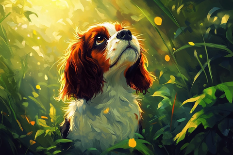 骑士查理王小猎犬插画