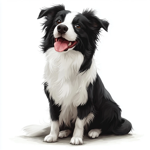 边境牧羊犬坐姿放松