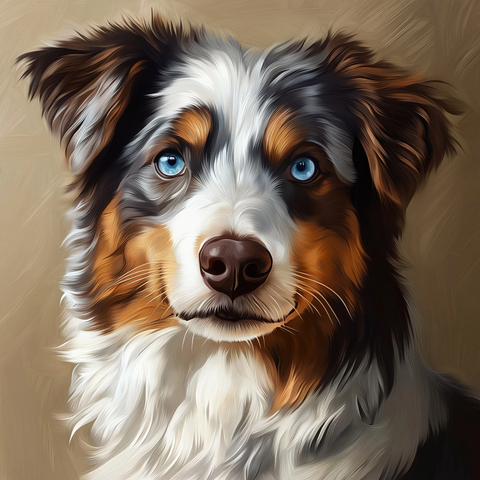 蓝眼棕色迷你牧羊犬与比利布姆