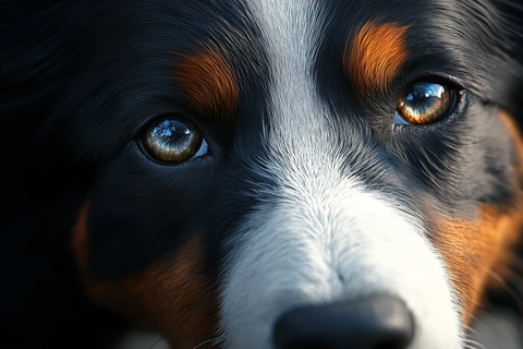 边牧犬专注凝视剪毛造型