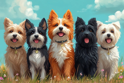 卡通狗狗插画背景