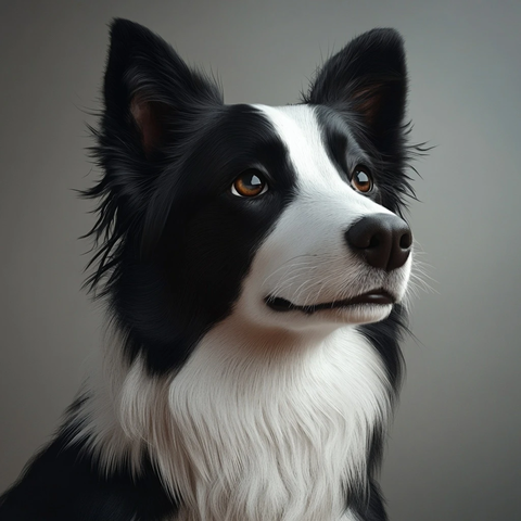 黑白牧羊犬艺术